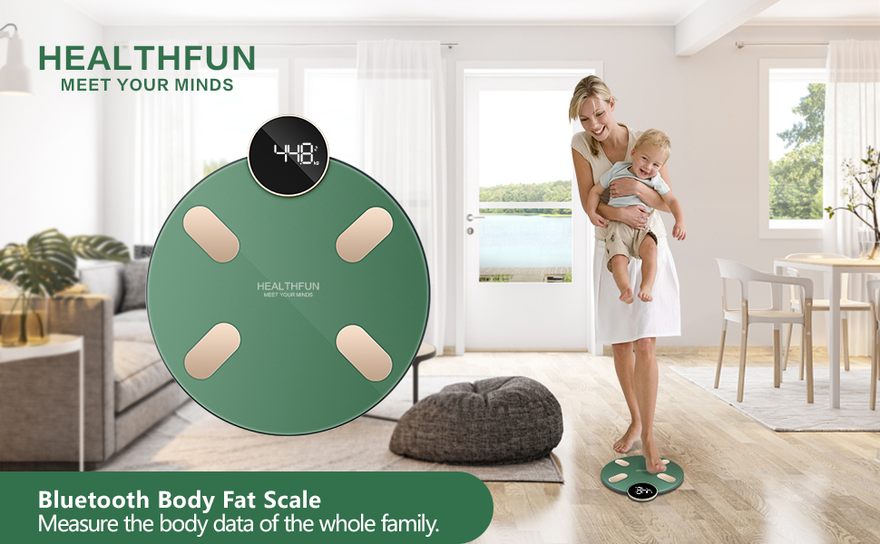 Healthfun Smart Bluetooth Body Scale, 13 Body Data 