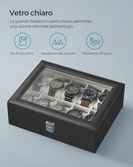 Scatola Portaorologi con Cuscini Rimovibili - Bidoo