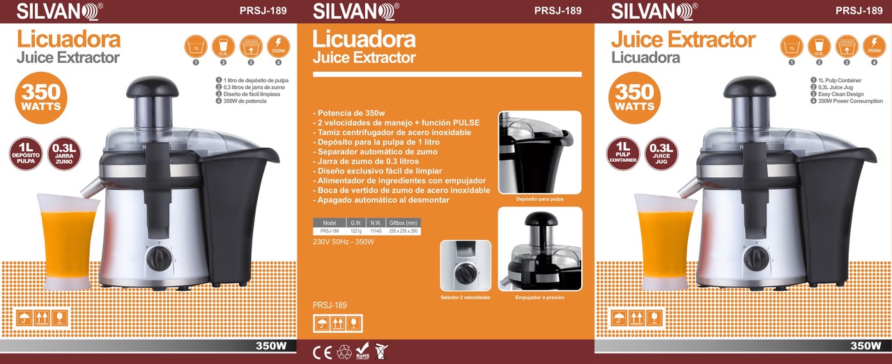 Silvano Centrifuga Frutta e Verdura 350W - Bidoo